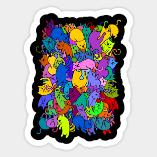 Colorful Cat Party Sticker